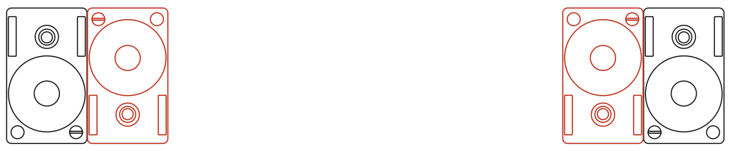 Figure X: Another arrangement of the loudspeakers used in the first part of the experiment.