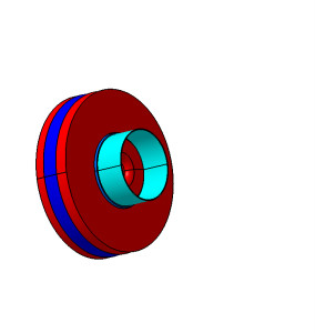 The light blue tube is the former, around which the voice coil is wound.